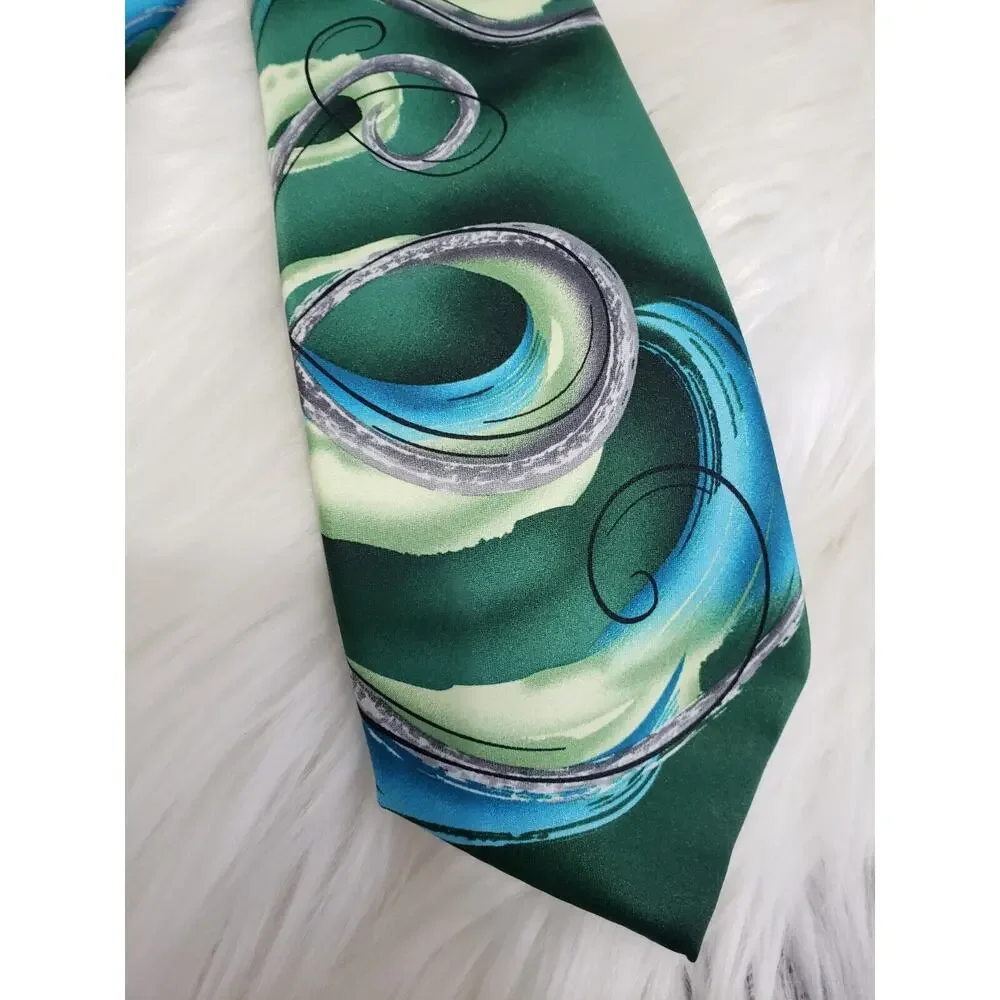 J Garcia Mens Tie 100% Silk Snail Garden Collection 61‎ Groovy Tie Dye Abstract